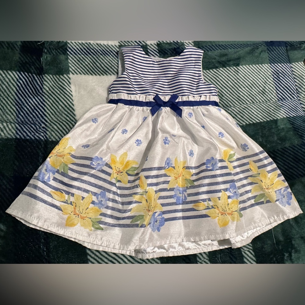 Striped Floral Infant Dress